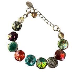 K.Bee Silver Tone Tennis Style Bracelet